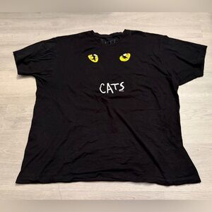 Cats Graphic Black T-Shirt Creative Goods 100% Cotton Unisex XXL Broadway